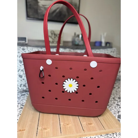 Women's Unbranded Tote Bag Large - Wine Red - Picture 2 of 7